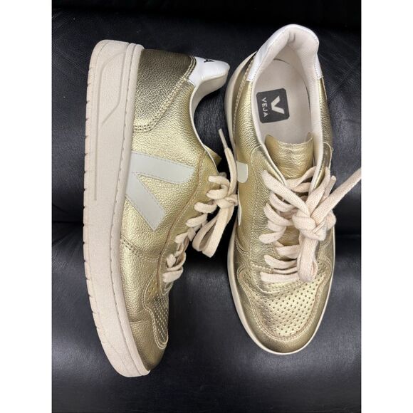 Veja V-10 LEATHER PLATINE PIERRE sneaker women’s Sz 9, $180 - Picture 6 of 10